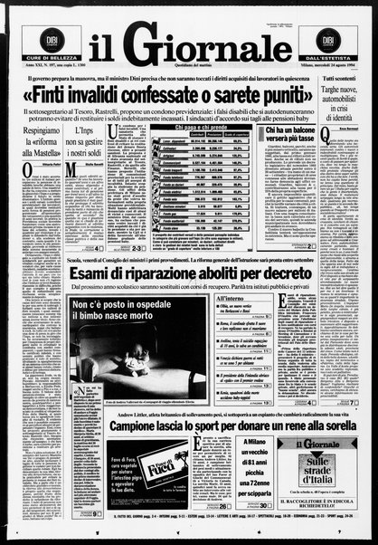 Il giornale : quotidiano del mattino